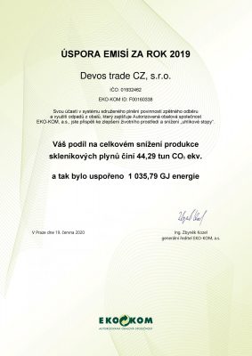 Osvědčení o úspoře emisí